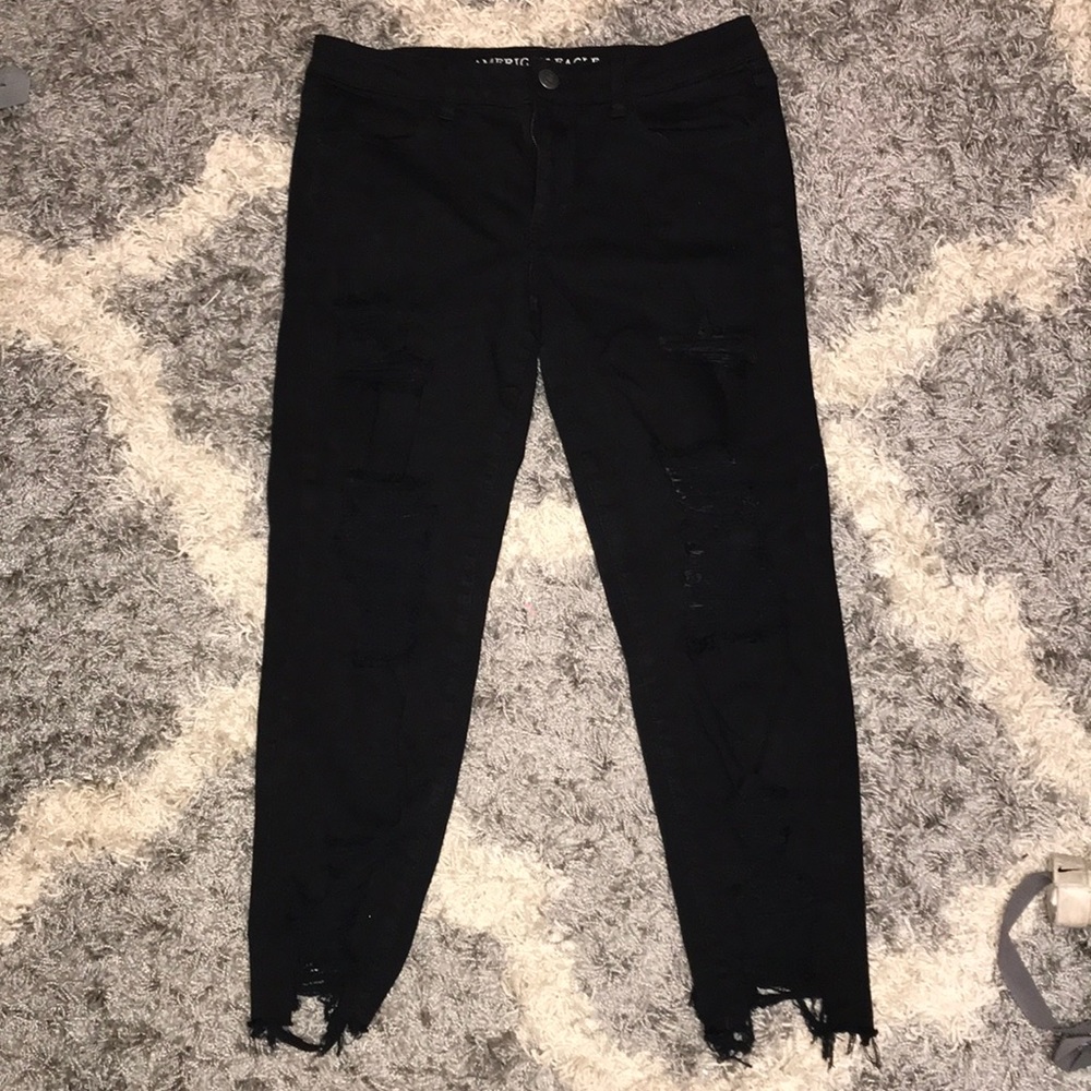 American Eagle Distressed Black Jeans